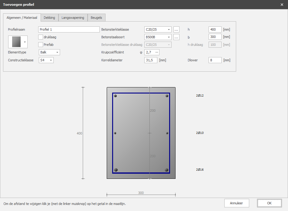 Concrete profile - General / Material