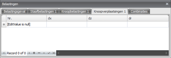Tabel knoopverplaatsing